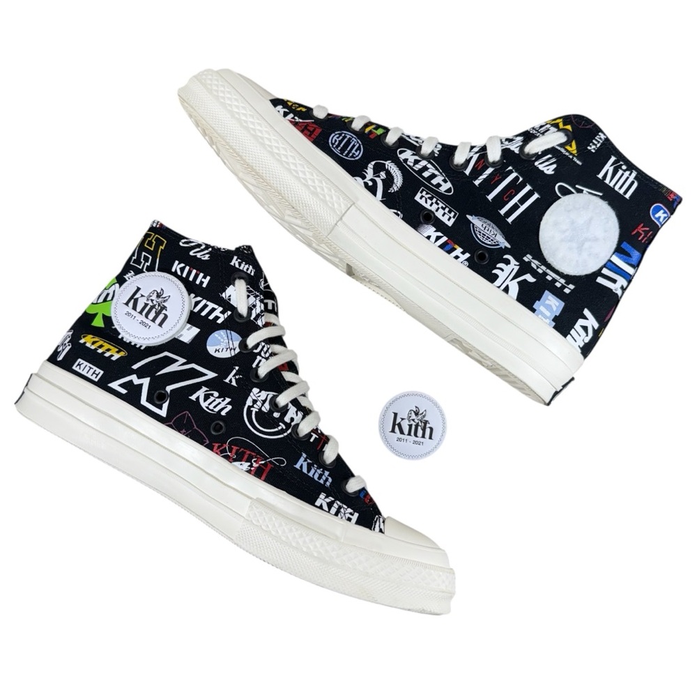 Kith Black Multicolor Logo High-Top Sneakers with White Sole